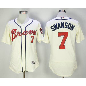 MLB Braves 7 Dansby Swanson Cream Flexbase Men Jersey MLB Braves 7 Dansby Swanson Cream Flexbase Men Jersey