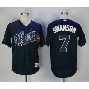 MLB Braves 7 Dansby Swanson Navy Cool Base Men Jersey MLB Braves 7 Dansby Swanson Navy Cool Base Men Jersey