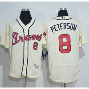 MLB Braves 8 Jace Peterson Cream Flexbase Men Jersey