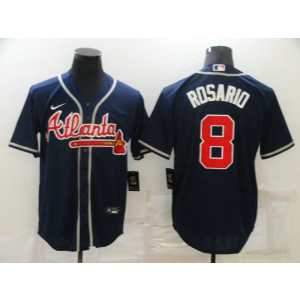 MLB Braves 8 Rosario Navy Nike Cool Base Men Jersey