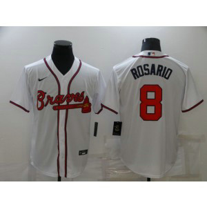 MLB Braves 8 Rosario White Nike Cool Base Men Jersey
