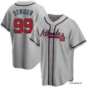 MLB Braves 99 Spencer Strider Grey Nike Cool Base Men Jersey