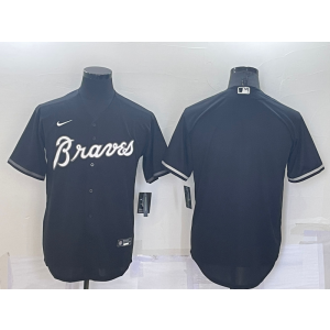 MLB Braves Blank Black Nike Cool Base Men Jersey