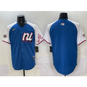 MLB Braves Blank Blue Alternate 2025 All Star Nike Cool Base Men Jersey 1