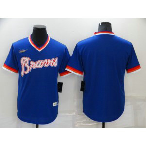 MLB Braves Blank Blue Nike Cool Base Men Jersey