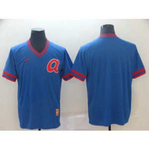 MLB Braves Blank Blue Nike Cooperstown Collection Legend V-Neck Men Jersey