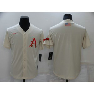 MLB Braves Blank Cream Nike Cool Base Men Jersey