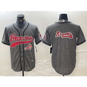 MLB Braves Blank Grey Baseball Logo Nike Cool Base Men Jersey MLB Braves Blank Grey Baseball Logo Nike Cool Base Men Jersey