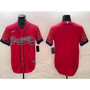 MLB Braves Blank Red Drift Nike Cool Base Men Jersey