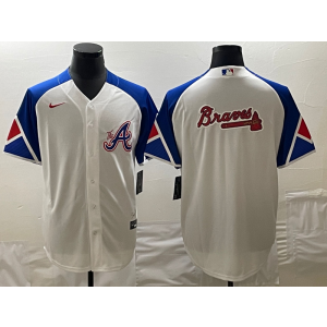 MLB Braves Blank White 2023 City Connect Nike Cool Base Men Jersey