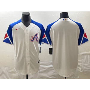 MLB Braves Blank White 2023 City Connect Nike Cool Base Men Jerseys