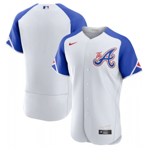 MLB Braves Blank White 2023 City Connect Nike Flexbase Men Jersey