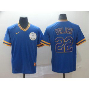 MLB Brewers 22 Christian Yelich Blue Nike Cool Base Men Jersey MLB Brewers 22 Christian Yelich Blue Nike Cool Base Men Jersey