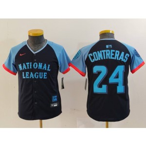 MLB Brewers 24 William Contreras Black 2024 All-Star Nike Cool Base Youth Jersey MLB Brewers 24 William Contreras Black 2024 All-Star Nike Cool Base Youth Jersey