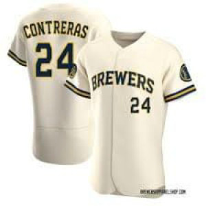 MLB Brewers 24 William Contreras Cream Nike Flexbase Men Jersey MLB Brewers 24 William Contreras Cream Nike Flexbase Men Jersey