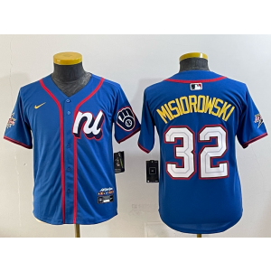 MLB Brewers 32 MISIOROWSKI Blue 2025 All Star Nike Cool Base Youth Jersey MLB Brewers 32 MISIOROWSKI Blue 2025 All Star Nike Cool Base Youth Jersey