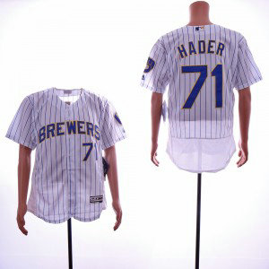 MLB Brewers 71 Josh Hader White Flexbase Men Jersey