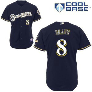 MLB Brewers 8 Ryan Braun Blue Youth Jersey