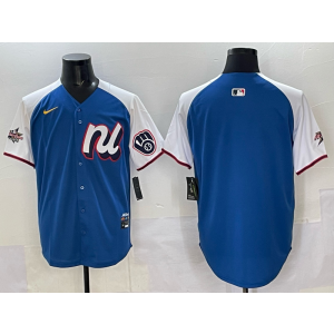 MLB Brewers Blank Blue Alternate 2025 All Star Nike Cool Base Men Jersey
