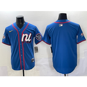 MLB Brewers Blank Blue National League 2025 All Star Nike Cool Base Men Jersey MLB Brewers Blank Blue National League 2025 All Star Nike Cool Base Men Jersey