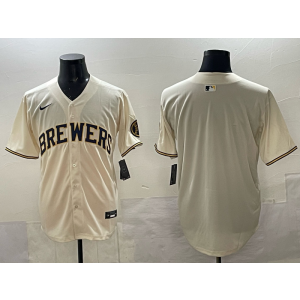 MLB Brewers Blank Cream Nike Cool Base Men Jersey MLB Brewers Blank Cream Nike Cool Base Men Jersey