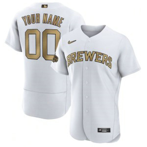 MLB Brewers Customized White 2022 All-Star Flexbase Men Jersey