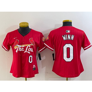 MLB Cardinals 0 Winn Red 2024 City Connect Nike Cool Base Women Jersey