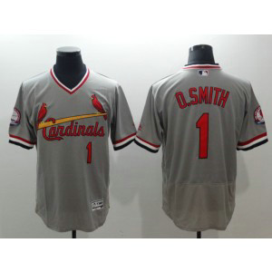 MLB Cardinals 1 Ozzie Smith Grey Cooperstown Collection Flexbase Men Jersey MLB Cardinals 1 Ozzie Smith Grey Cooperstown Collection Flexbase Men Jersey