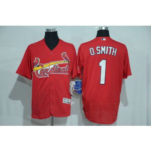 MLB Cardinals 1 Ozzie Smith Red Flexbase Men Jersey