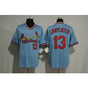 MLB Cardinals 13 Matt Carpenter Light Blue Cooperstown Throwback Men Jersey MLB Cardinals 13 Matt Carpenter Light Blue Cooperstown Throwback Men Jersey