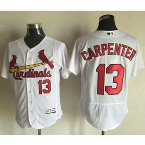 MLB Cardinals 13 Matt Carpenter White Flexbase Men Jersey