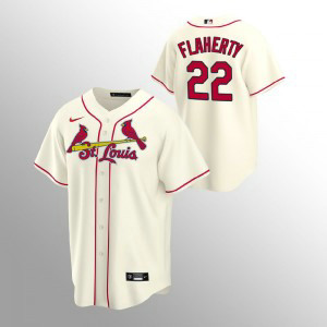 MLB Cardinals 22 Jack Flaherty Cream Nike Cool Base Men Jersey
