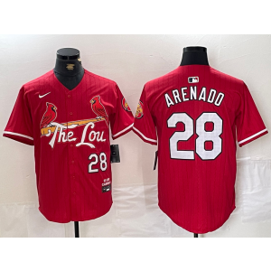 MLB Cardinals 28 Nolan Arenado Red 2024 City Connect Nike Cool Base Men Jersey