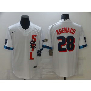 MLB Cardinals 28 Nolan Arenado White 2021 All-Star Cool Base Men Jersey