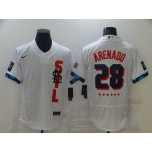 MLB Cardinals 28 Nolan Arenado White 2021 All-Star Flexbase Men Jersey