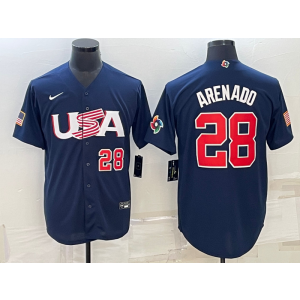 MLB Cardinals 28 Nolan Arenado White 2023 World Series Men Jersey