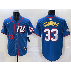 MLB Cardinals 33 Donovan Blue National League 2025 All Star Nike Cool Base Men Jersey MLB Cardinals 33 Donovan Blue National League 2025 All Star Nike Cool Base Men Jersey