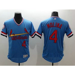 MLB Cardinals 4 Yadier Molina Light Blue Flexbase Cooperstown Men Jersey MLB Cardinals 4 Yadier Molina Light Blue Flexbase Cooperstown Men Jersey