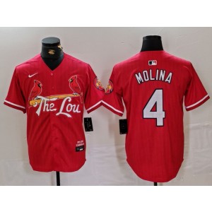MLB Cardinals 4 Yadier Molina Red 2024 City Connect Nike Cool Base Men Jersey