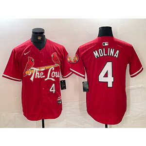 MLB Cardinals 4 Yadier Molina Red 2024 City Connect Nike Cool Base Men Jersey