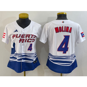 MLB Cardinals 4 Yadier Molina White 2023 World Baseball Classic Women Jersey