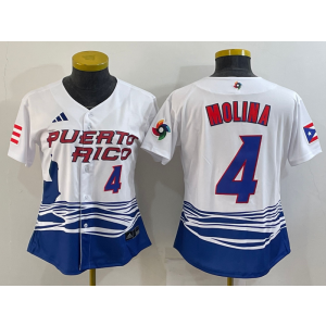MLB Cardinals 4 Yadier Molina White 2023 World Baseball Classic Youth Jersey