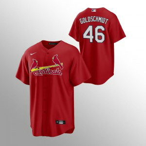 MLB Cardinals 46 Paul Goldschmidt Red Nike Cool Base Men Jersey