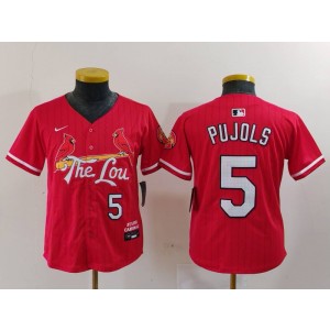MLB Cardinals 5 Albert Pujols Red 2024 City Connect Nike Cool Base Youth Jersey MLB Cardinals 5 Albert Pujols Red 2024 City Connect Nike Cool Base Youth Jersey