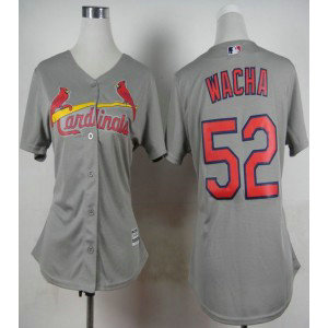 MLB Cardinals 52 Michael Wacha Grey Road Women Jersey