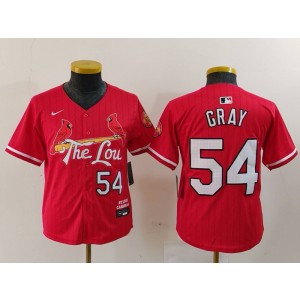 MLB Cardinals 54 Gary Red 2024 City Connect Nike Cool Base Youth Jersey MLB Cardinals 54 Gary Red 2024 City Connect Nike Cool Base Youth Jersey