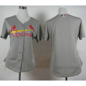 MLB Cardinals Blank Grey Road Women Jersey