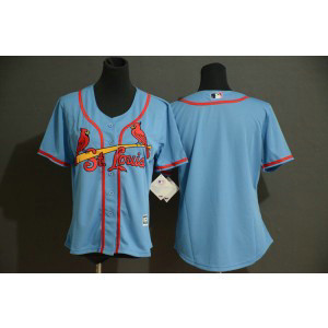 MLB Cardinals Blank Light Blue Flexbase Women Jersey