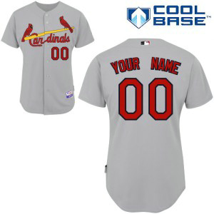 MLB Cardinals Grey Cool Base Customized Men Jersey