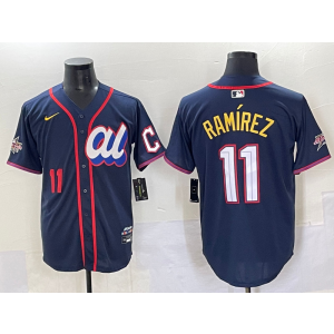 MLB Cleveland Guardians 11 José Ramírez Navy American League 2025 All Star Nike Cool Base Men Jersey